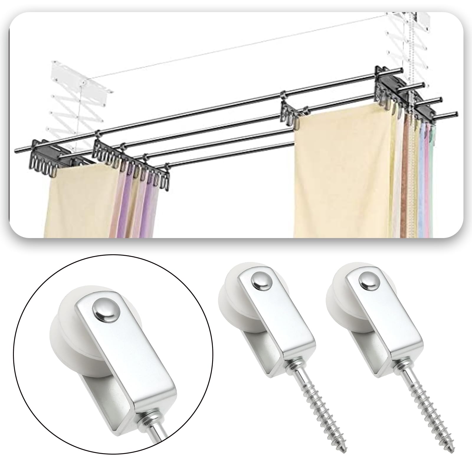 Create idea 10 Stück 25 Mm Seilrolle aus Nylon Zum Aufhängen von Wäscheleinen für Innenterrassen Balkone Dachwände Installationen 38x6 Mm