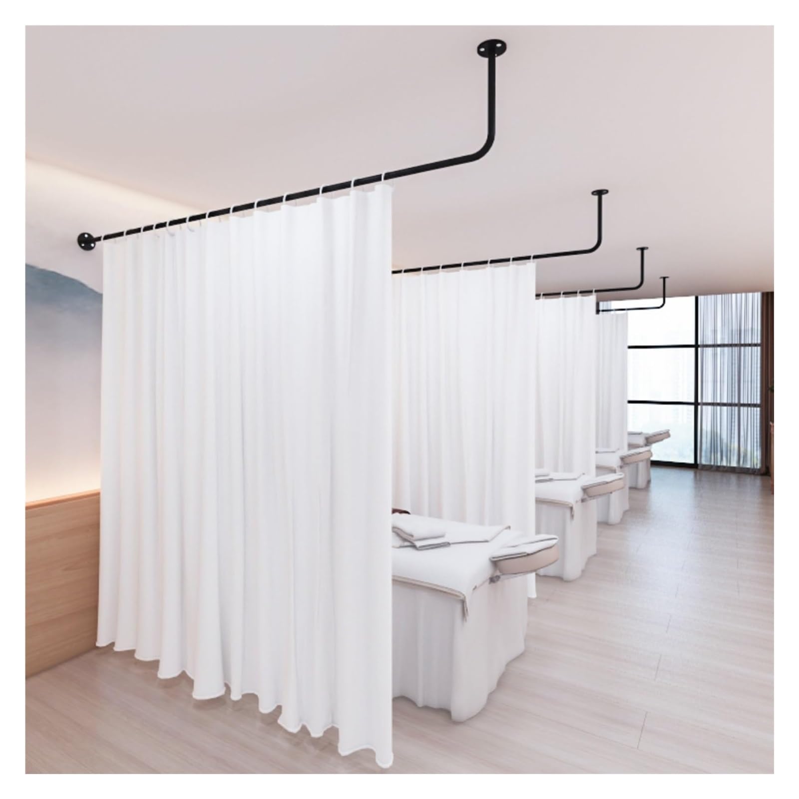 Rideau de séparation pour créer un coin cabine intime et chic en salon de beauté
