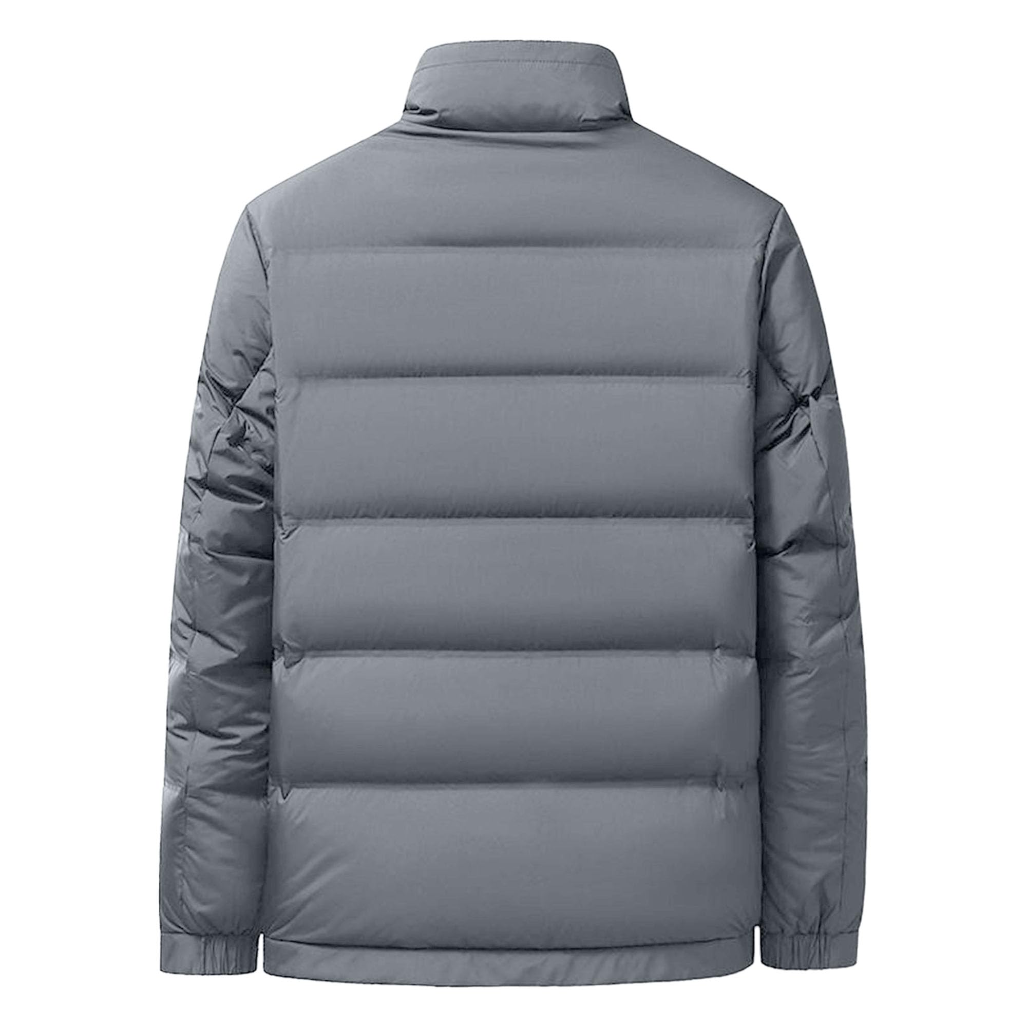 Doudoune courte à col montant pour homme - Décontractée - Chaude - Épaisse - Hiver - Fermeture éclair - Manteau d'affaires en duvet