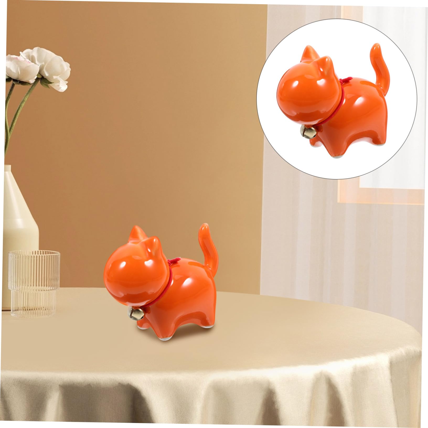 PRETYZOOM Statuetta Di Gatto in Ceramica Fatta A Mano Da 4 Pezzi Per Interni Piccola Statuetta Di Gattino Ornamento Artigianale in Ceramica Statua Di Animale Decorazione Per Tavolo