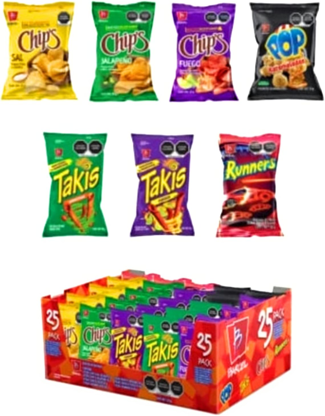 Takis Fuego Barcel Variety 25pack. Chips Fuego - Takis fuego - Takis Corn Pops and more.