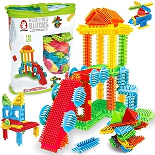 Soulmemes Stickle Bricks Blocks-150pcs PVC Bag Large Size Set Hedgehog Blocks for Kids brain development Early Education Toys