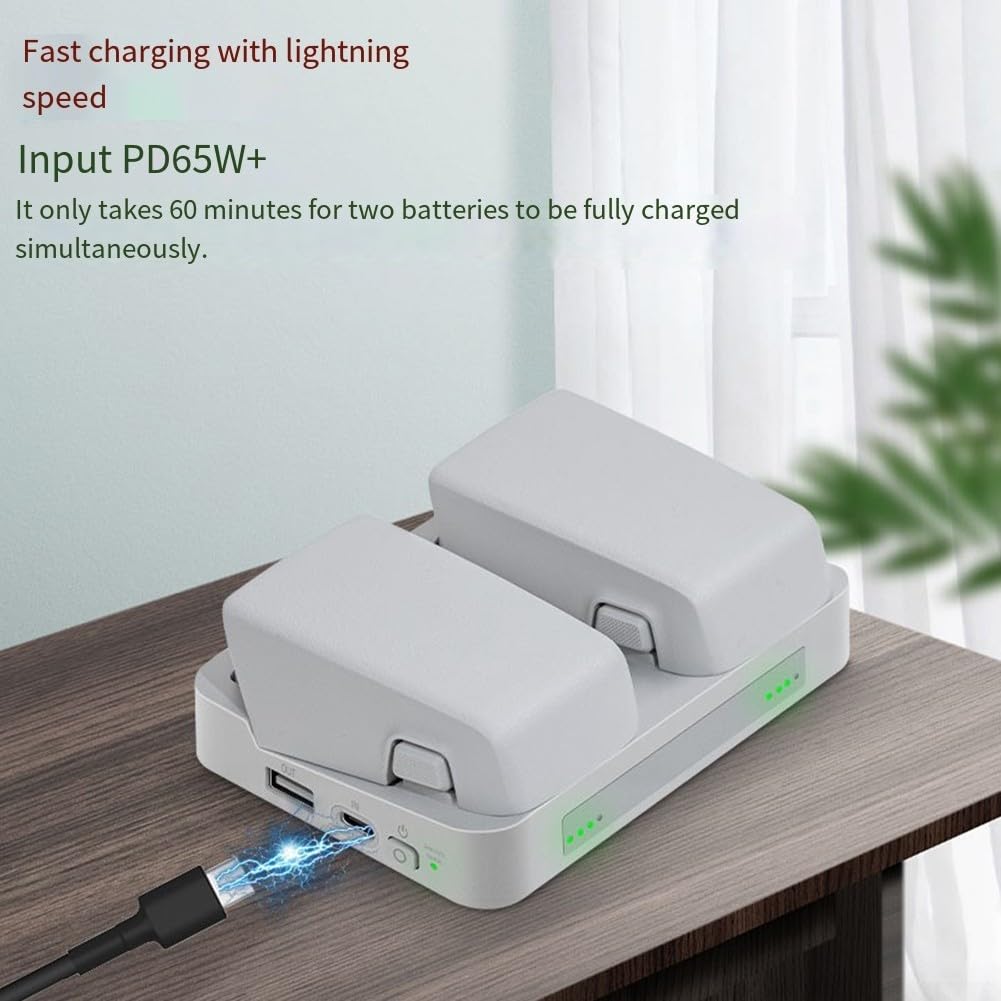 Concentrateur de charge bidirectionnel, pour DJI Flip : Station de charge rapide à double batterie avec mode de stockage intelligent, banque d'alimentation, pour appareils, boîtier ABS compact