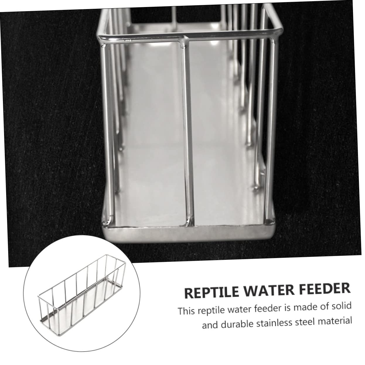 FOMIYES Ciotola per Rettili Inossidabile Mangiatoia Resistente per Tartarughe e Lucertole Design Stabile Alimentazione e Idratazione e Domestici