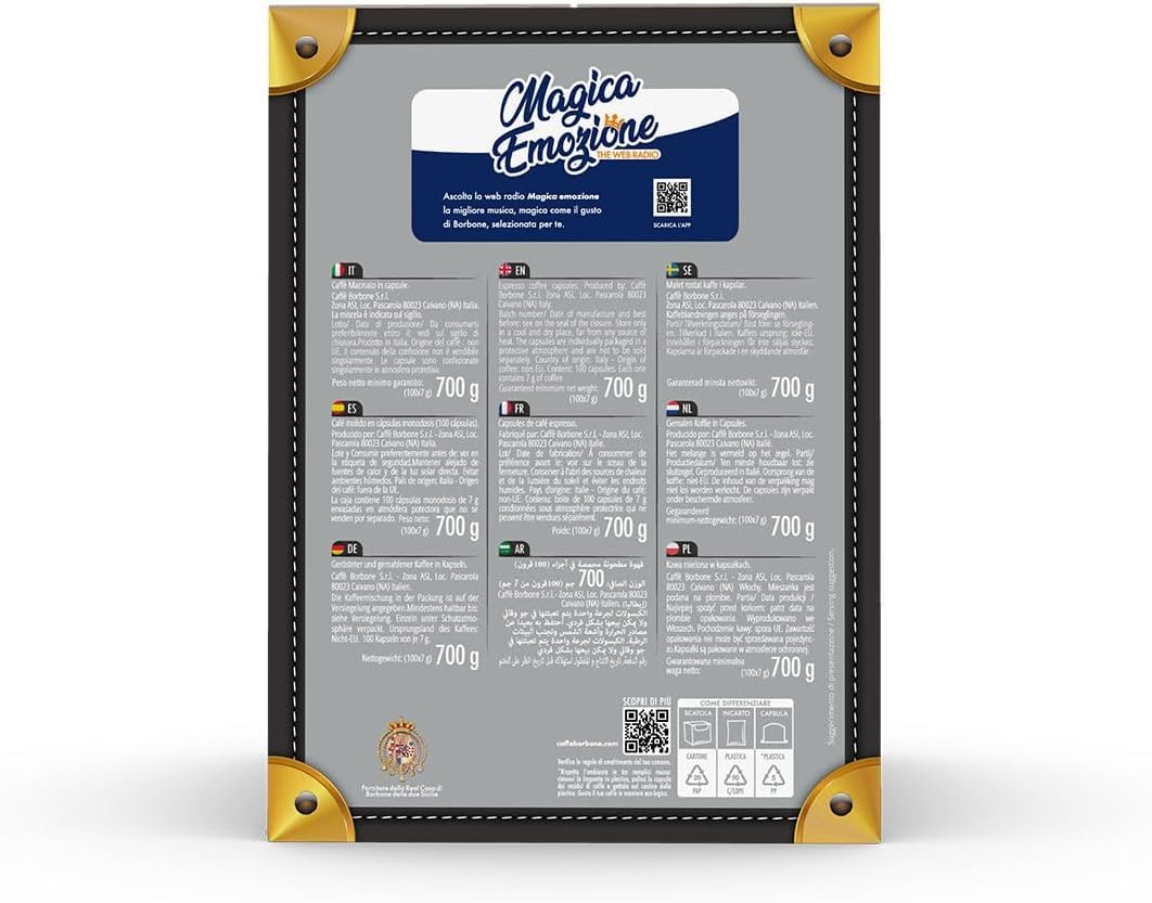 Caffè Borbone Miscela BLU, 200 Capsule Compatibili con le Macchine Lavazza Espresso Point -DD-