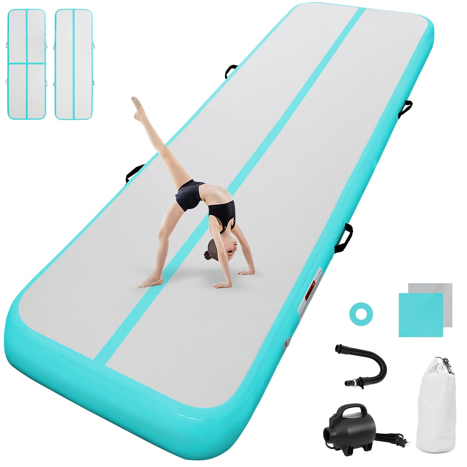 airtrack matte mit elektrischer Luftpumpe 10CM/20CM hoch 2M/3/4M/5M/6M Tumbling Matten Aufblasbare turnmatte Matte gymnastikmatte Yogamatte Camping Trainingsmatte