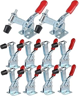 E-TING 10pcs Hand Tool Toggle Clamp Red Plast Horizontal Quick Release Tool (201B)