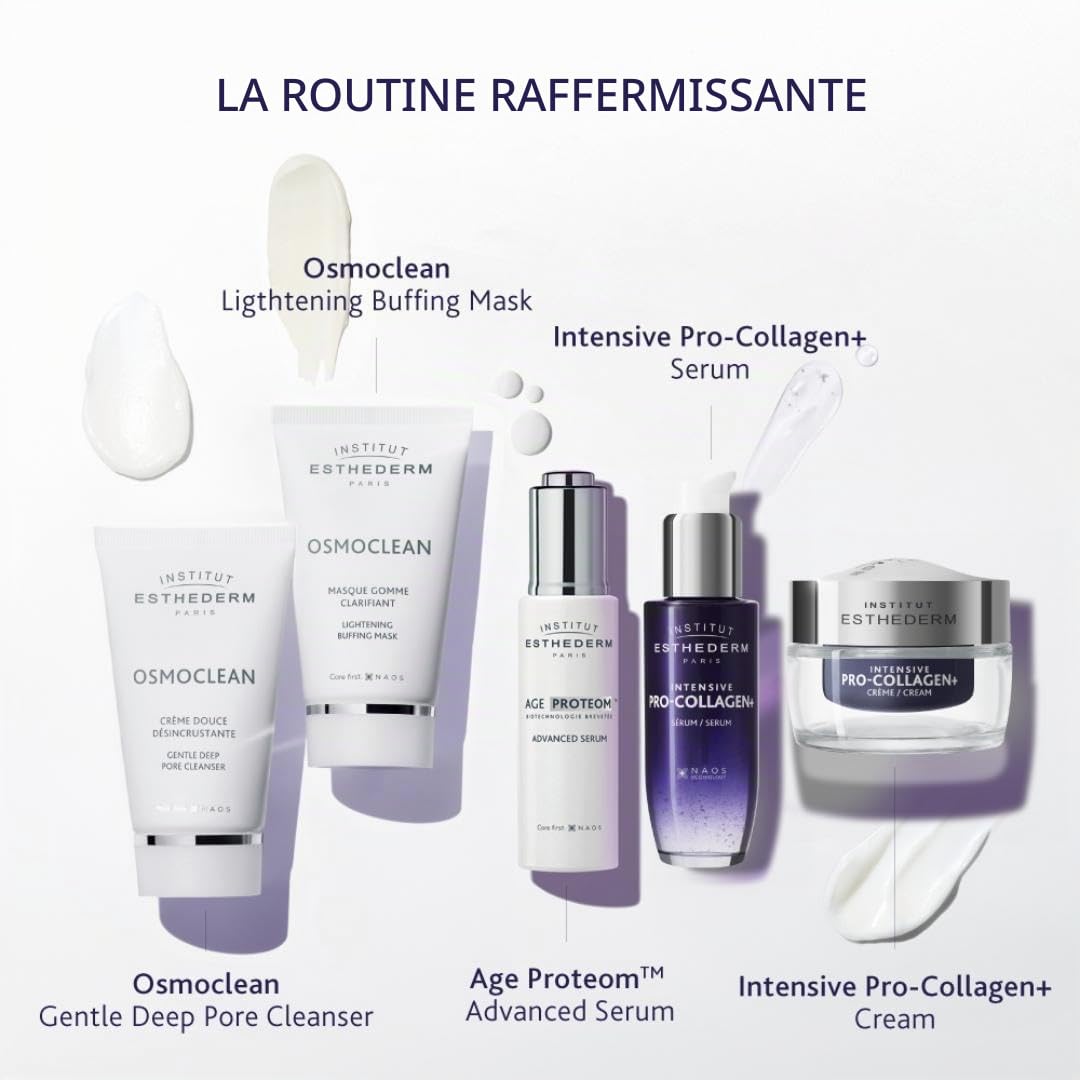 Institut Esthederm - Intensive Pro-Collagen+ - Serum Fermeté Visage & Cou - Texture Gel, Sans Fini Gras - Flacon Pompe 30ml