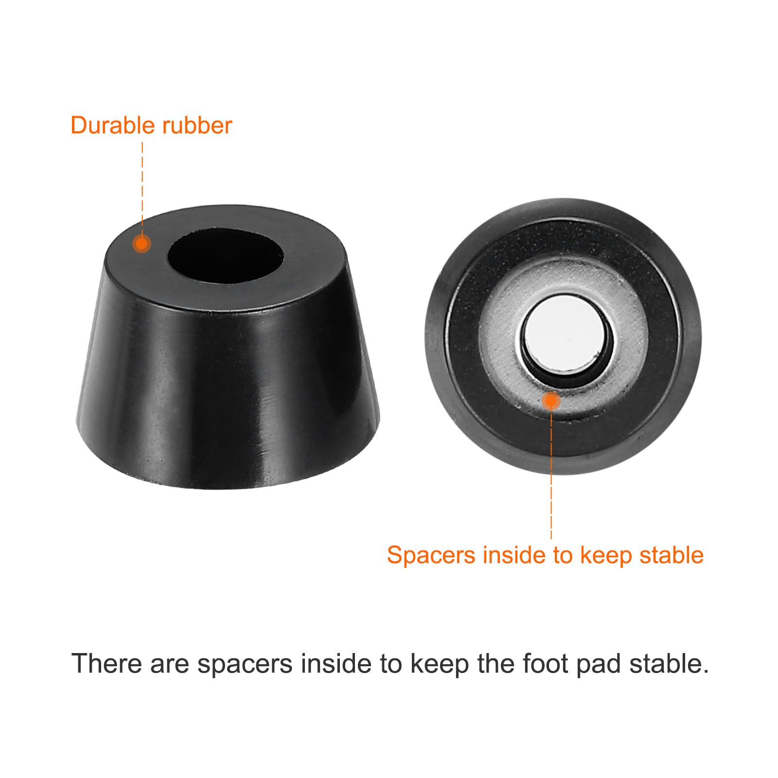 PATIKIL Cutting Board Feet,20 Pieces Non Slip Rubber Feet Bumpers with 304 Stainless Steel Screws for Cutting Board Furniture Chairs Desks 0.83"Wx0.49"H - Image 3