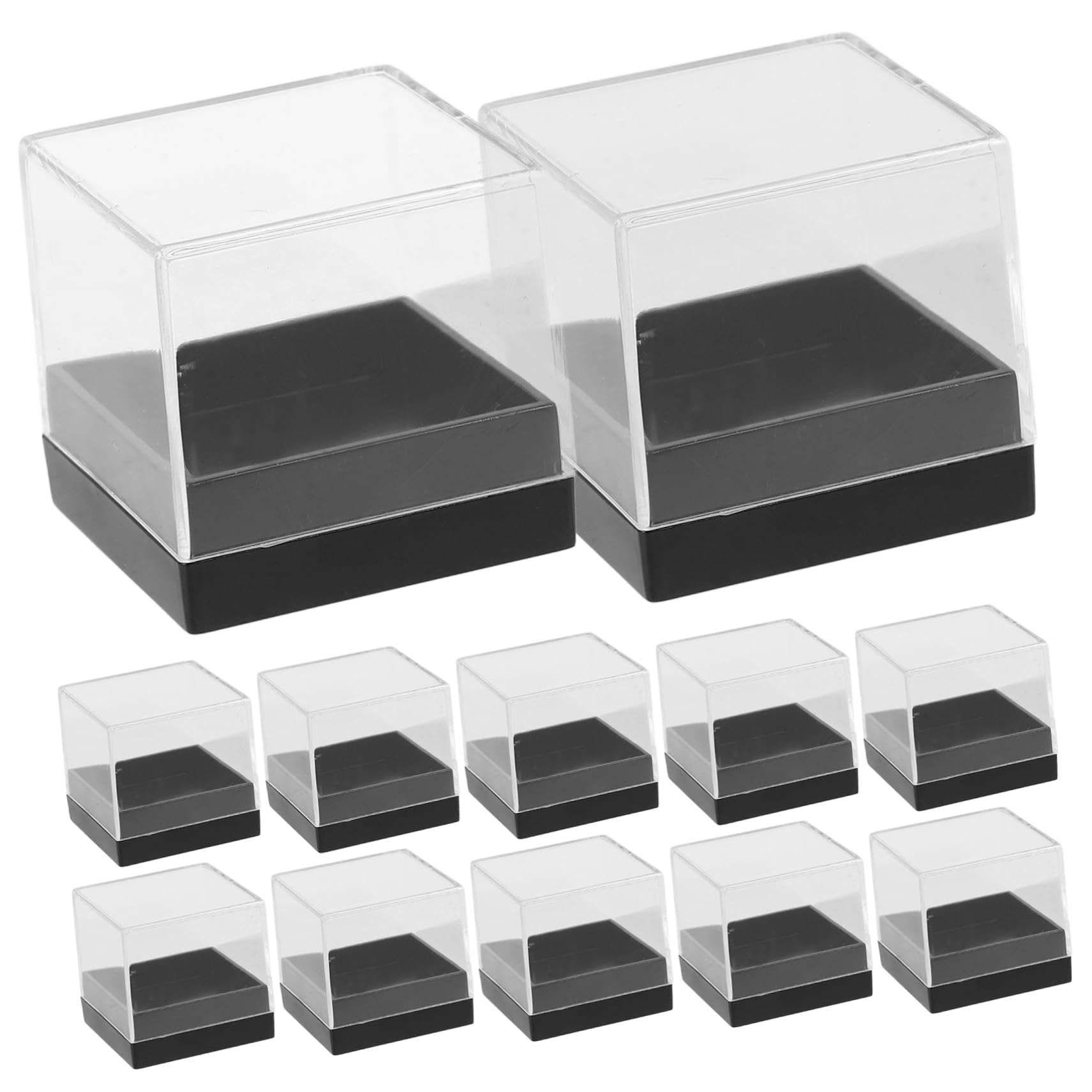 Hohopeti 18pcs Mini Clear Acrylic Display Boxes for Gemstone Collection Multi Use Transparent Display Cases for Mineral Specimens and Collectibles for Collectors