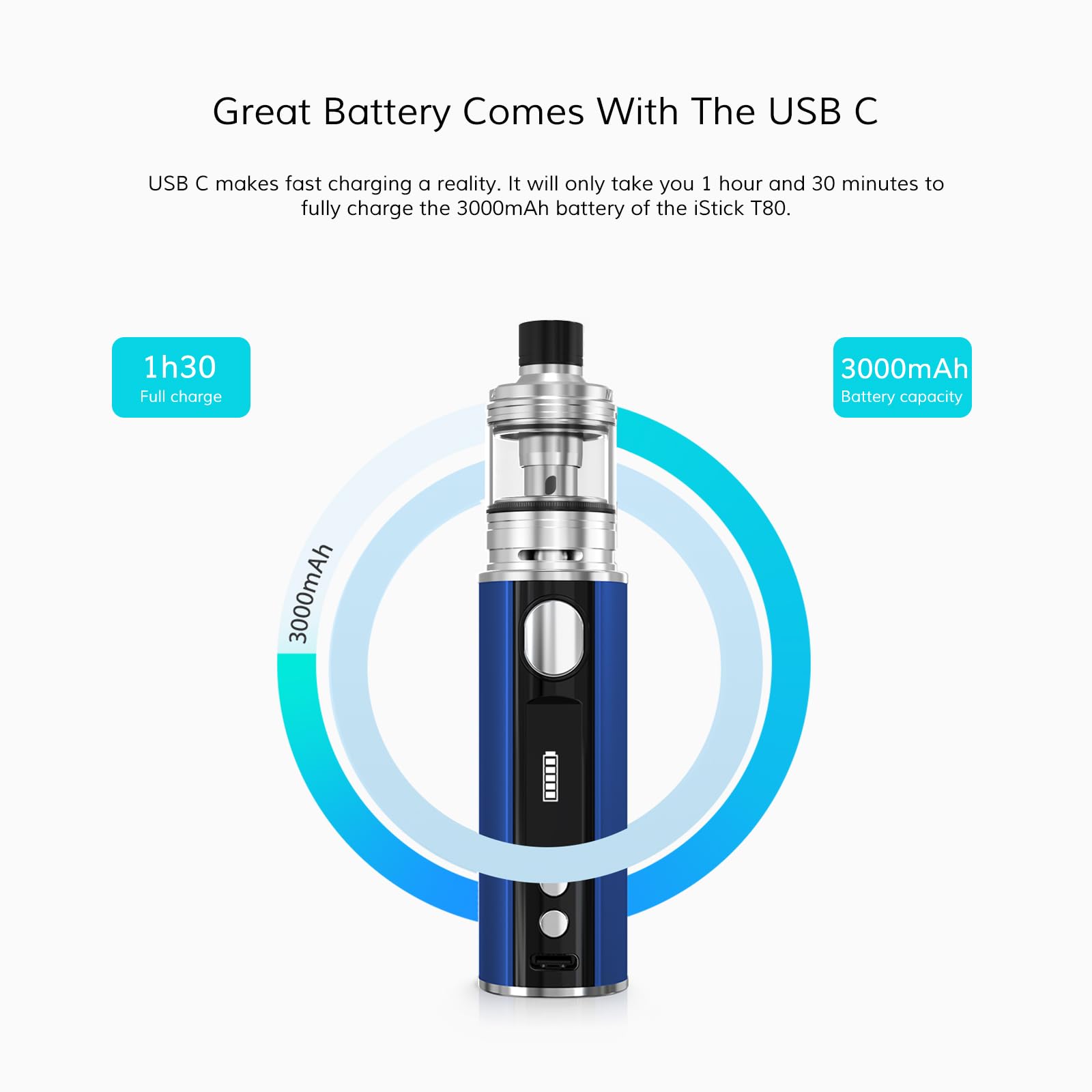 Eleaf iStick T80 + Melo 4 D25 kit Cigarettes électroniques 80W 3000mAh Vape  Kit Sans nicotine Black : Amazon.fr: High-Tech