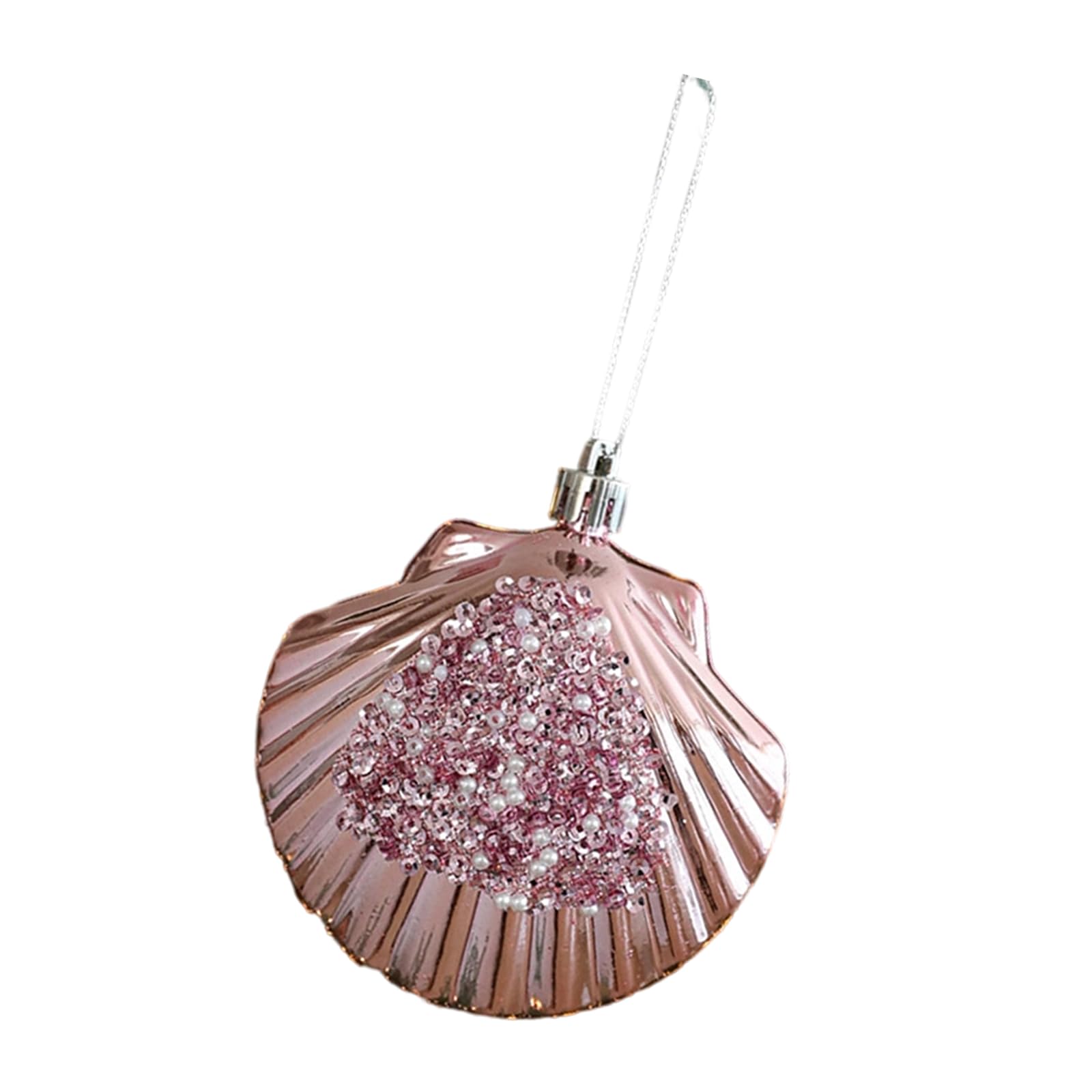 Alloneslife Shell Sparkling Christmas Tree Decoration Shatterproof Christmas Baubles Hanging Ornament For Shop Window Display Shop Window Display Ornament