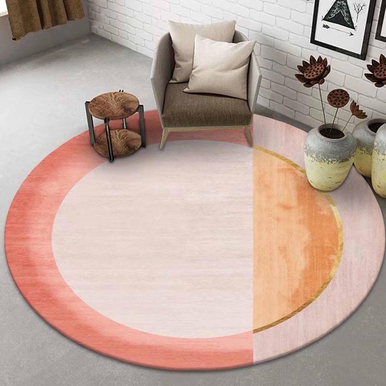 Alfombra silla de computadora y escritorio redonda para teletrabajo cómodo