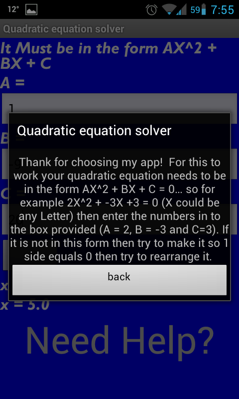 Quadratic Equation Solver - App on Amazon Appstore