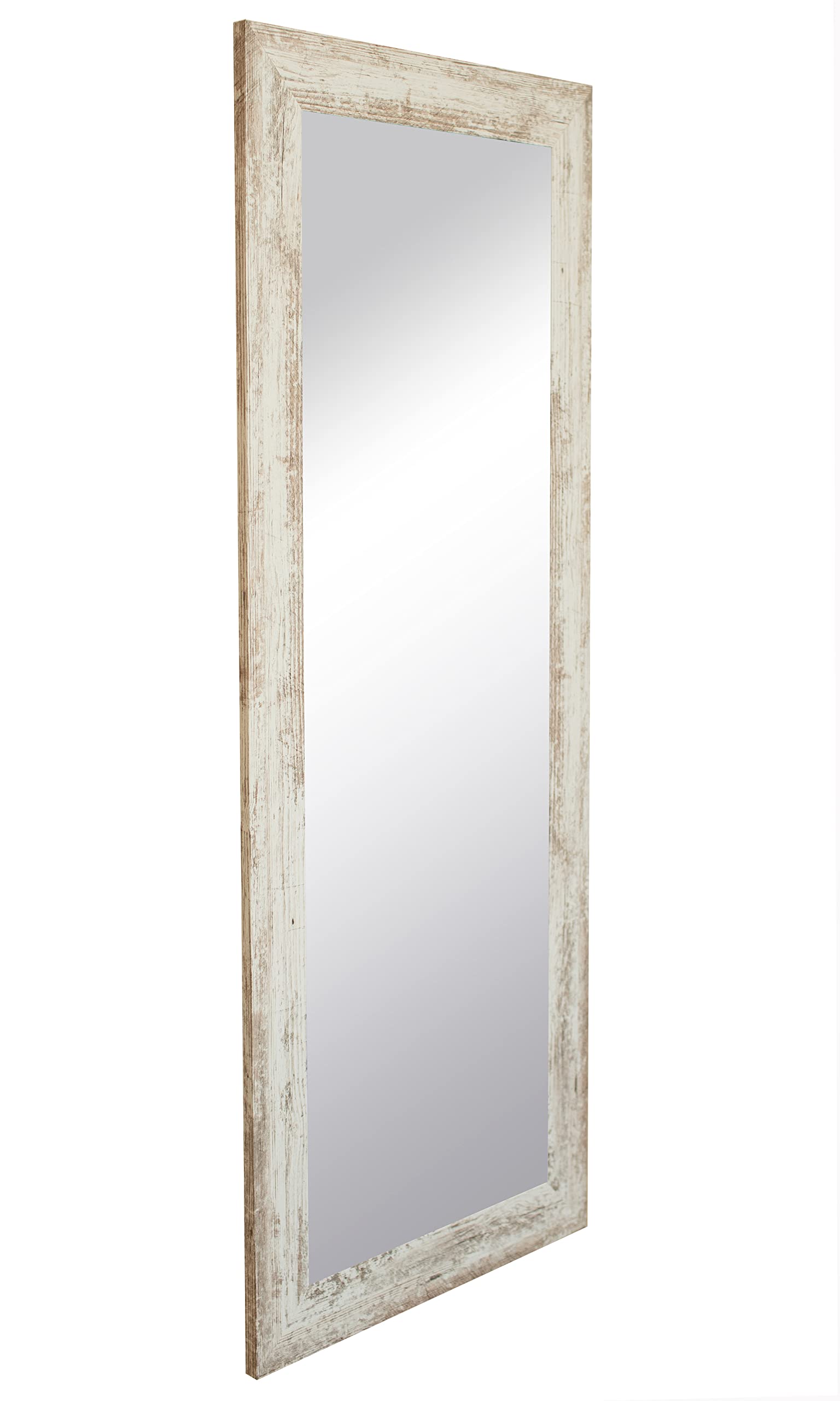 BD ART Specchio da parete decorativo - Specchio per guardaroba - 150 x 50 cm - Pino bianco