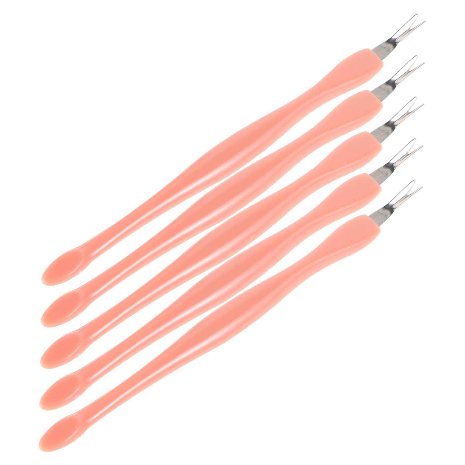 FOYTOKI Stainless Steel Cuticle Pusher Tool Kit 5pcs Set Cuticle Trimmer Remover for Manicure for Professionals Beginners