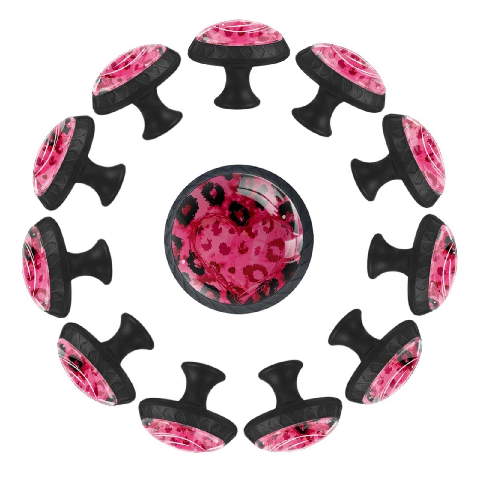 Boutons de tiroir ronds et transparents pour armoire - Lot de 12 poignées durables