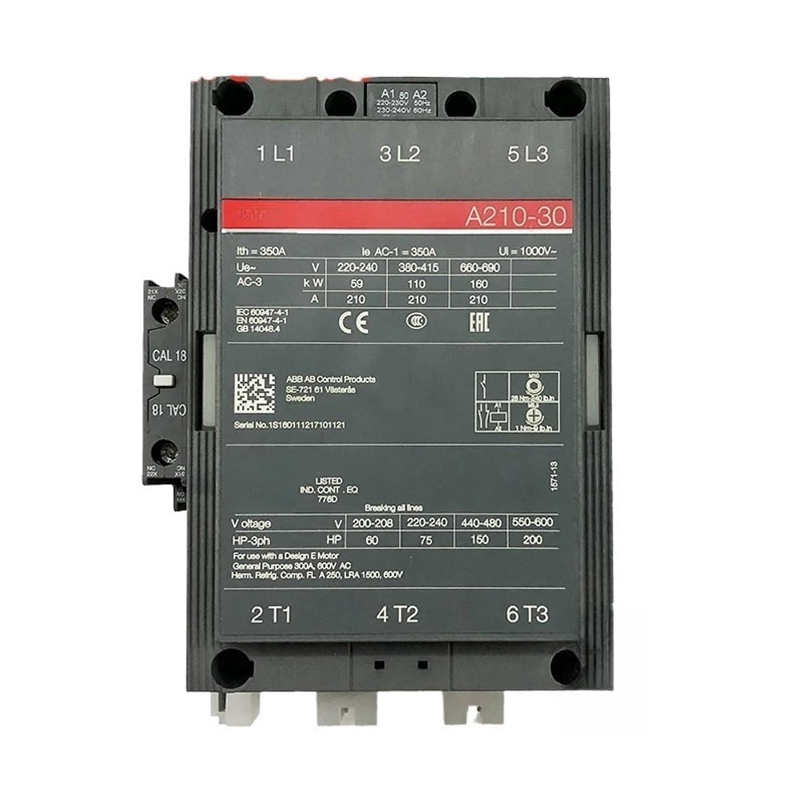 Contacteur ca 210A A210-30-11 AC220V