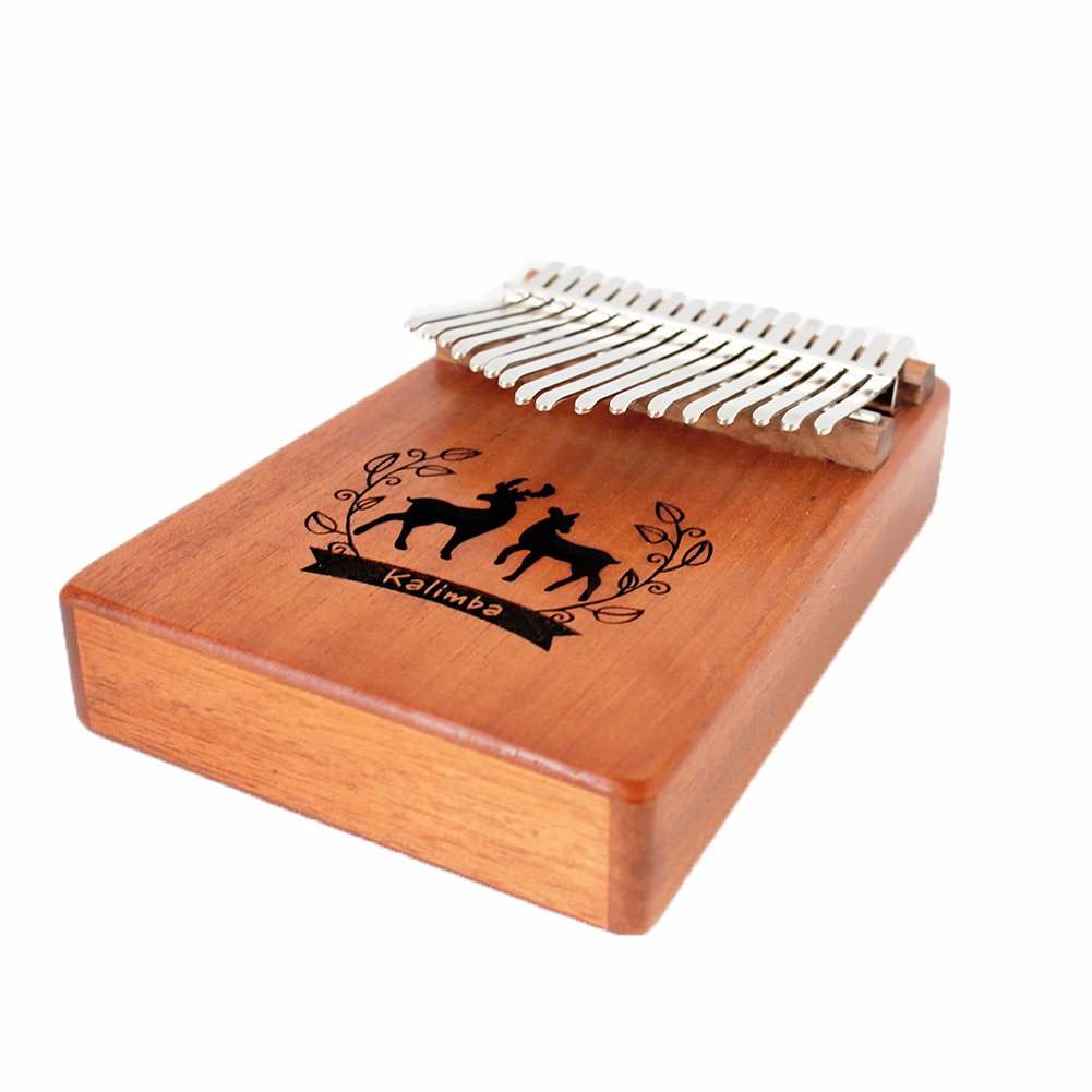 17 clés instrument de musique portatif de clavier de percussion de piano de pouce de Kalimba (cerf)
