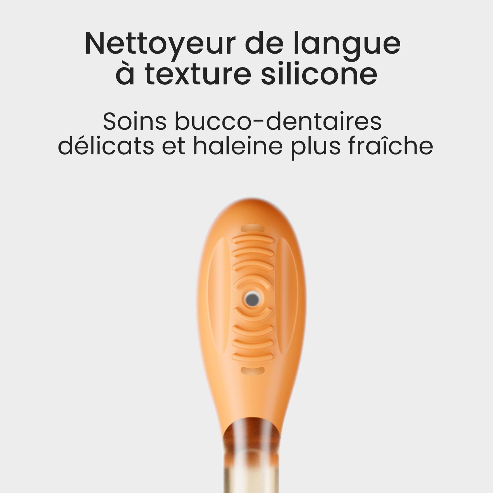Oclean Easy Clean Têtes de rechange, pack de 2, Têtes de brosse pour la brosse à dents électrique Oclean Ease, Caoutchouc souple avec poils souples, Avec gratte-langue (Orange, Medium)