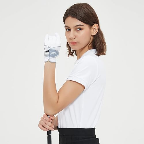 Scott Edward Guante de golf para hombre, antideslizante, transpirable, suave, lavable, para usar en la mano izquierda, palma azul oscuro