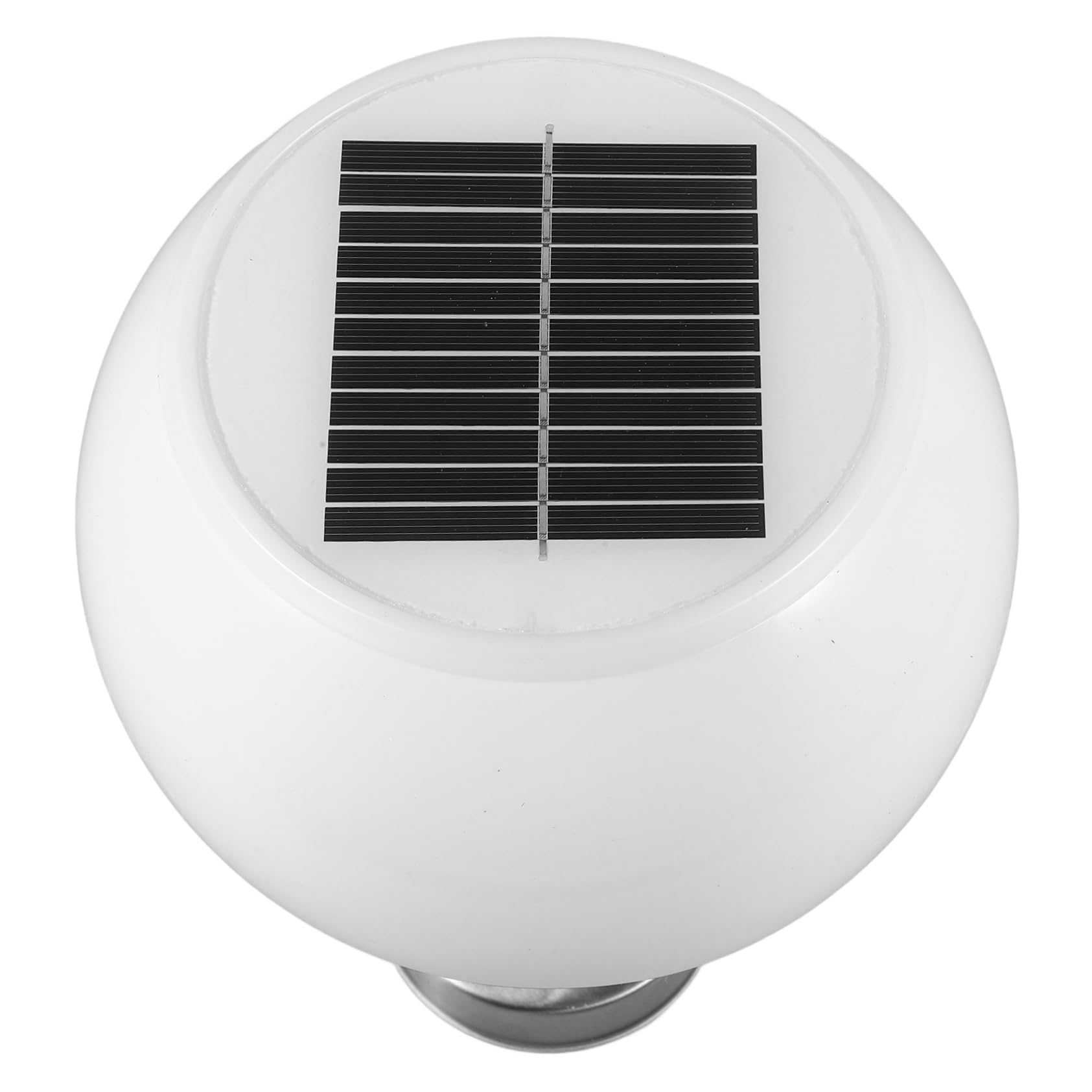 Lampione Solare per Colonne da Esterno Ip65 LED 1.2w Luce Bianca Base Rotonda in Alluminio e Plastica per Giardino e Cancello Colore Casuale