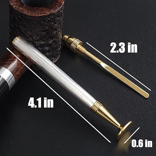 Miniatura 3 de Herramienta clásica de manipulación de pipas de tabaco 2 en 1, limpiador de boquillas doradas para fumar (1 pieza)