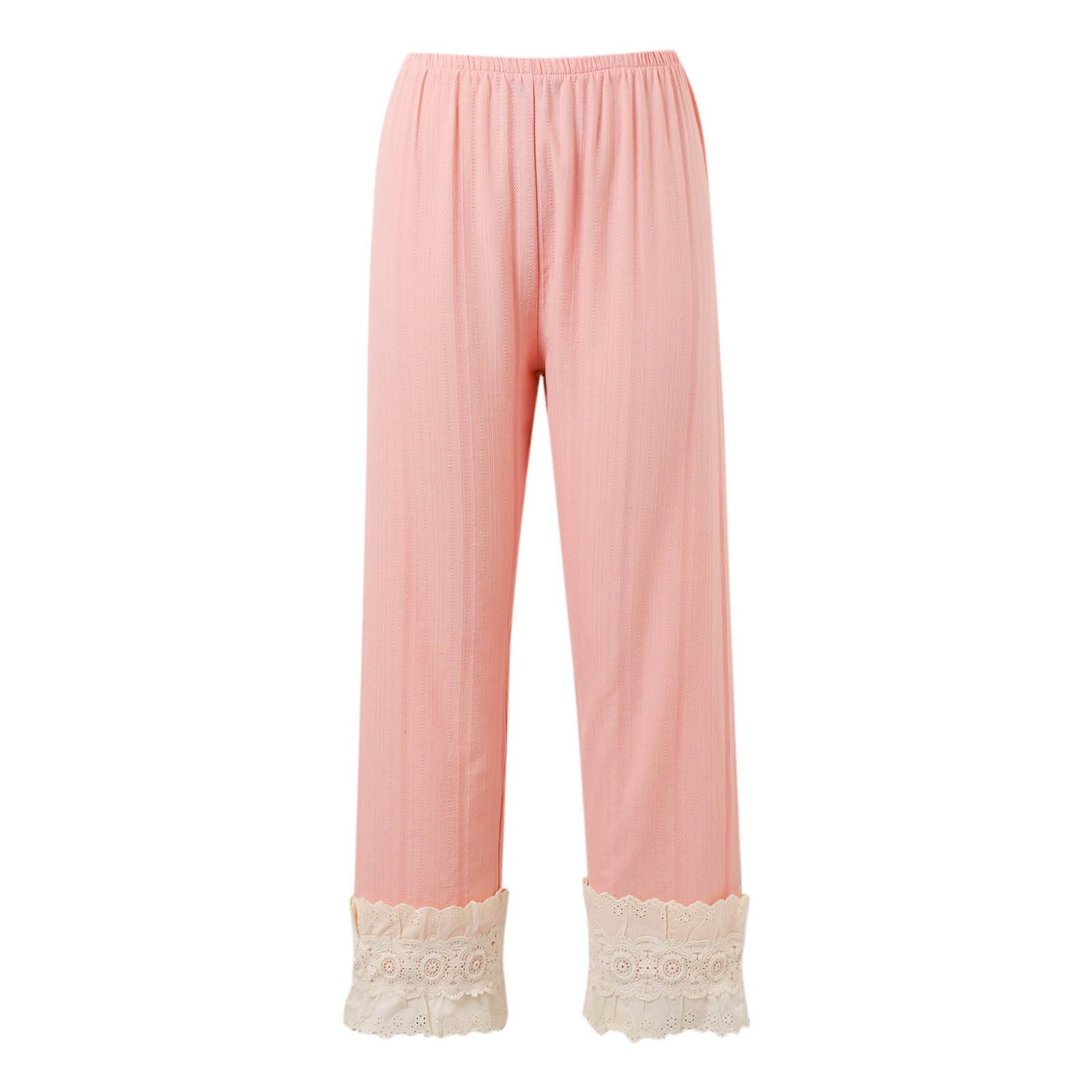 Damen Pyjama Set,Damen-Pyjama-Set Mit Langen ÄRmeln Und Jacquard-Muster ÜBergrößE Lockeres Spitzen-Homedress-Set