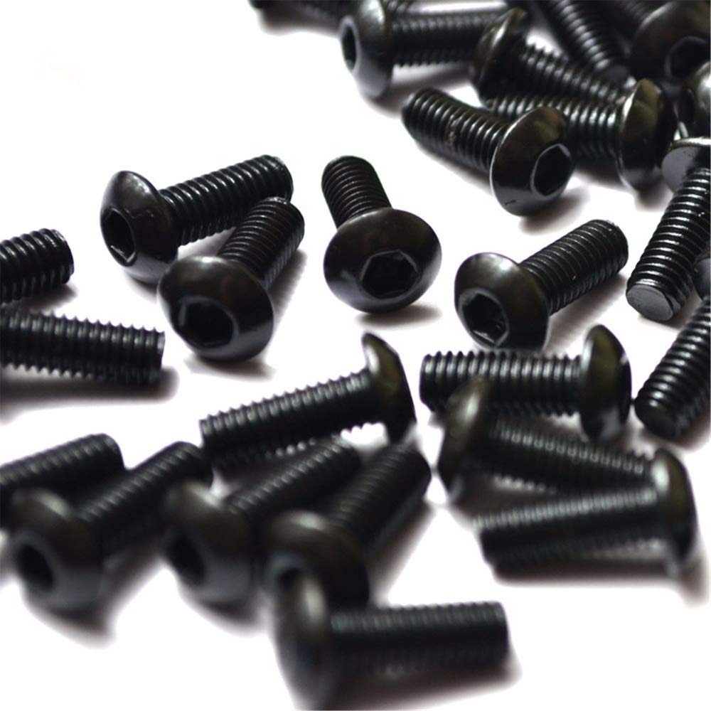Vis M3 hexagonale noire 40mm contre le desserrage des structures légères