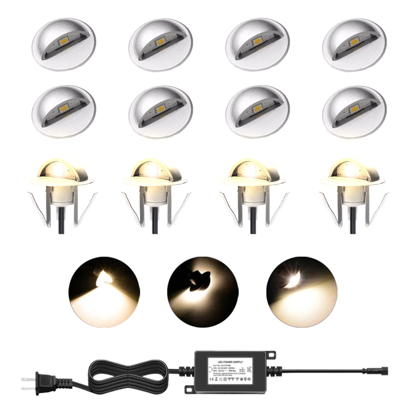 ライト・ランタン ZEROPOD38&ASINOHOOK&ASINOBASE&ASINOSTICK YZGWZLD LED Deck Lights Kit,12 Pack Low Voltage Φ1.38 IP67