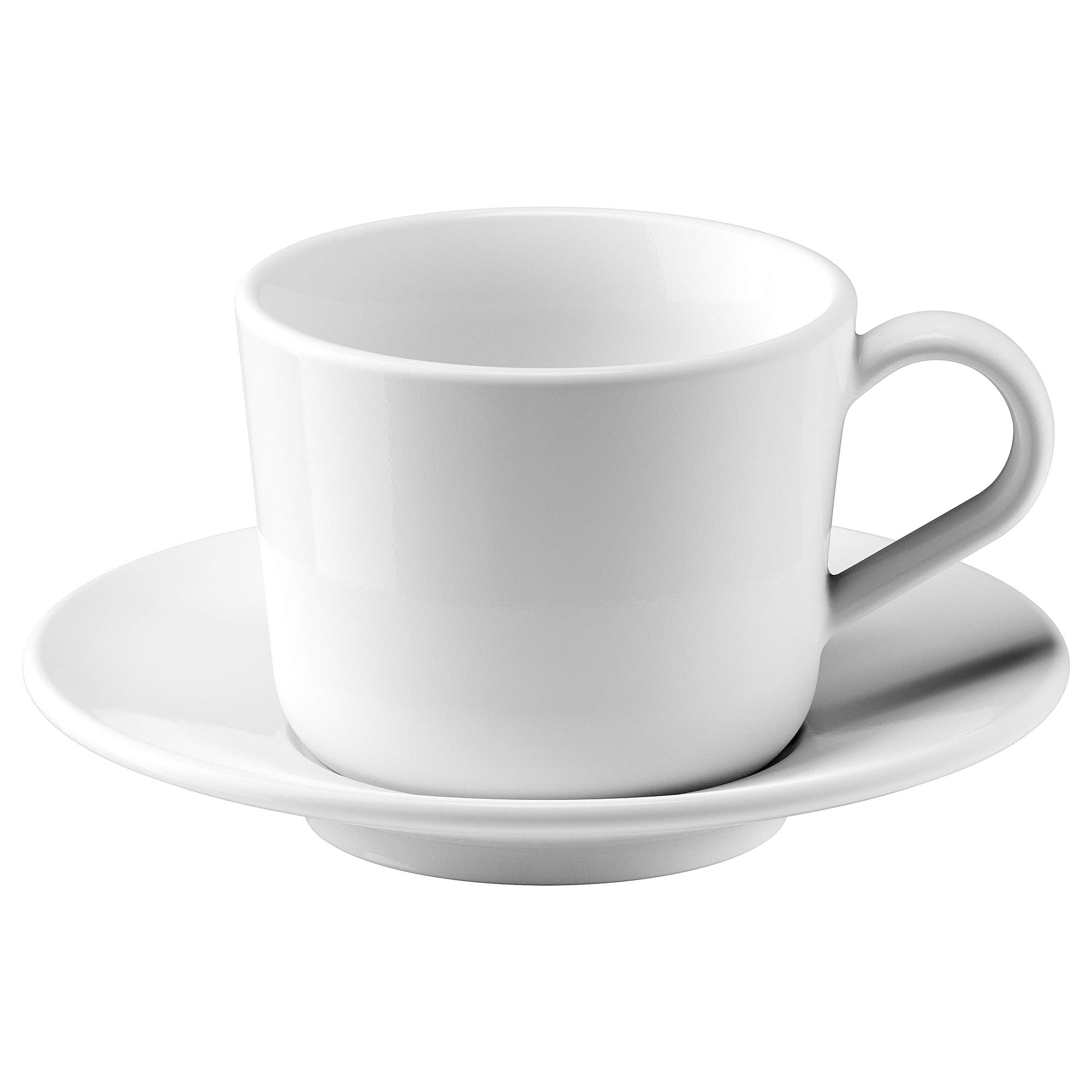Tasse 365+ avec soucoupe 13 cl blanc en porcelaine au design épuré