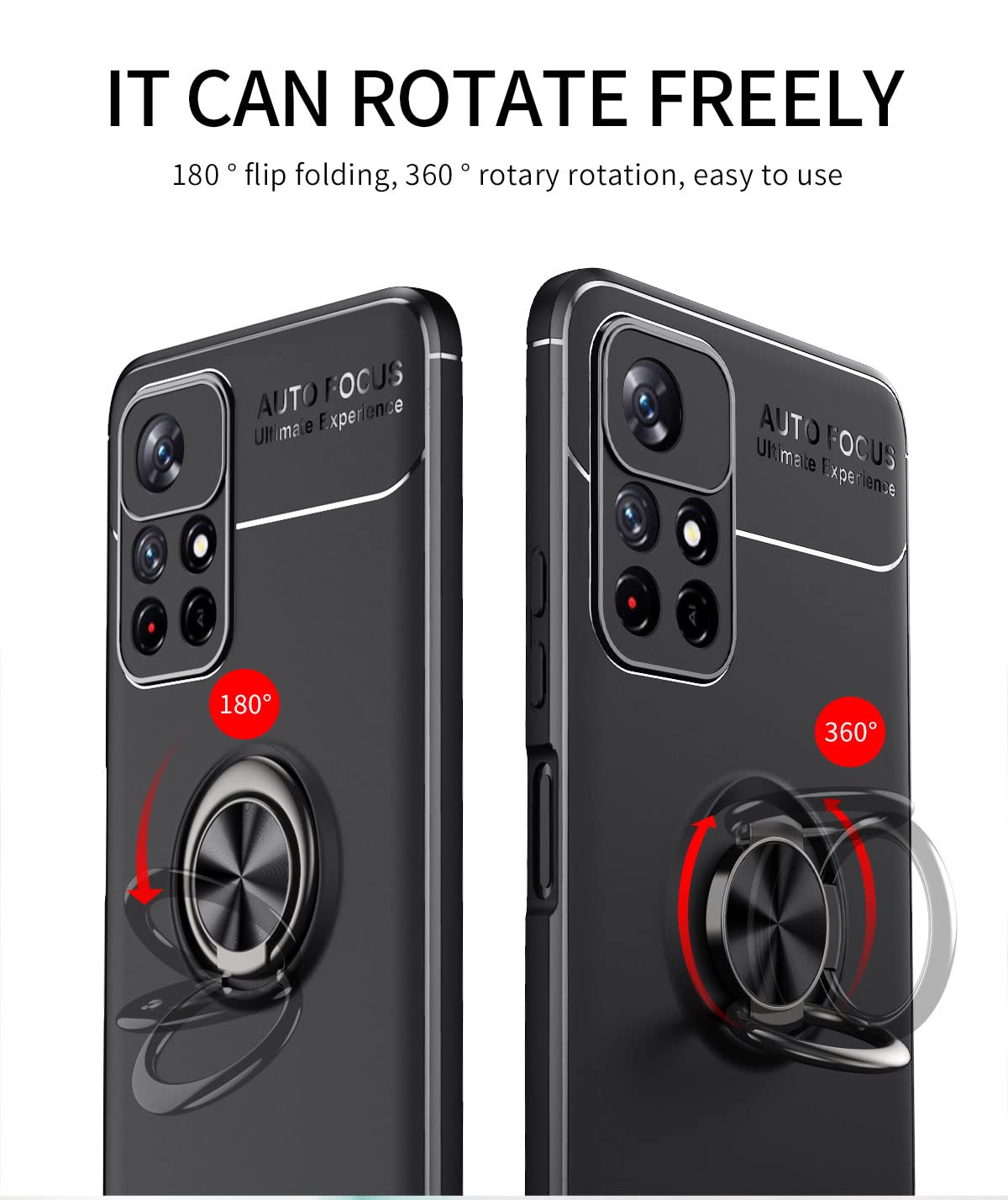 SORAKA Coque pour Xiaomi Poco M4 Pro 5G avec Anneau,Doux Slim Fit Housse TPU Coque Redmi Note 11 5G avec Plaque métallique pour Support Téléphone Voiture Magnétique