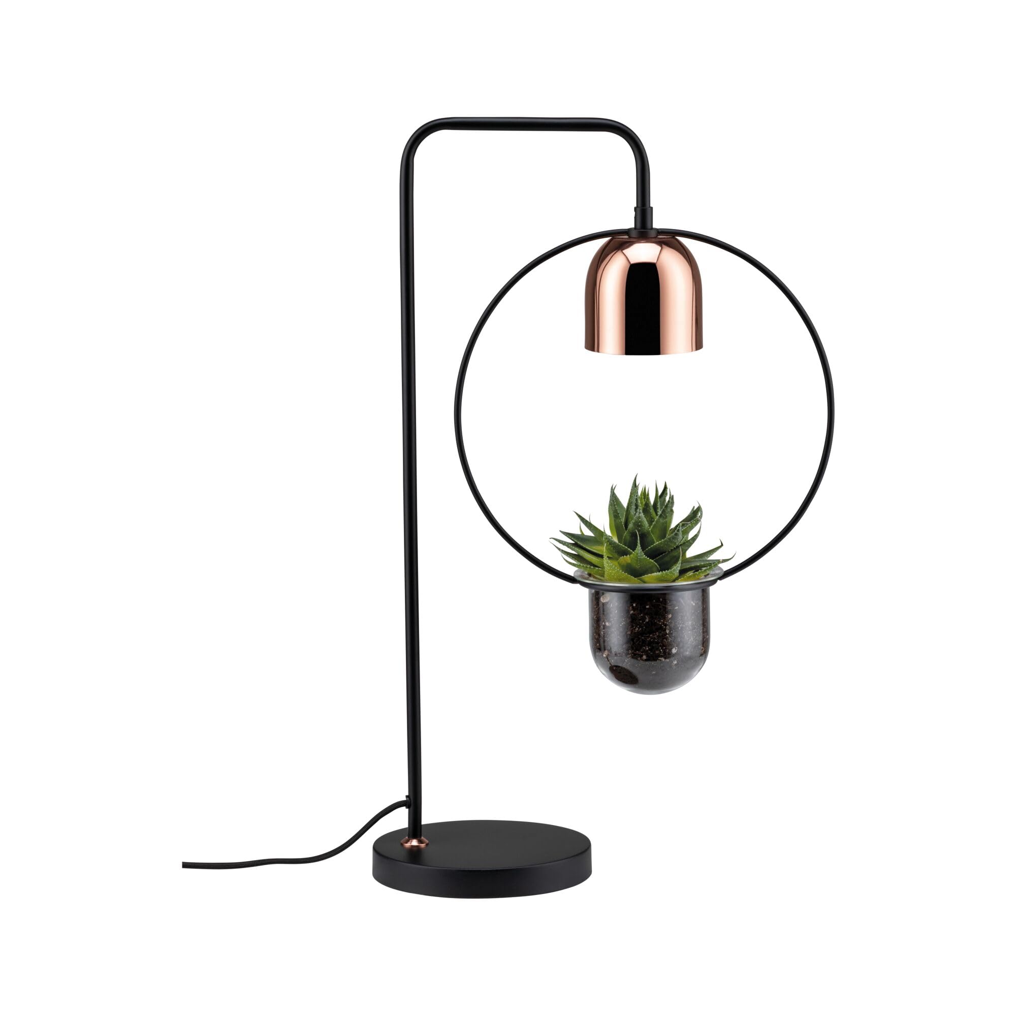 Paulmann 79746 Tischleuchte Fanja Pflanzenleuchte max. 20 Watt Tischlampe Schwarz, Kupfer Metall GU10