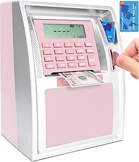 Kids ATM Piggy Bank Toy – Electronic Money Bank with ATM Card & PIN Code | Fun Saving Machine for Children | Teach Money Management | Perfect Birthday for Boys & Girls
