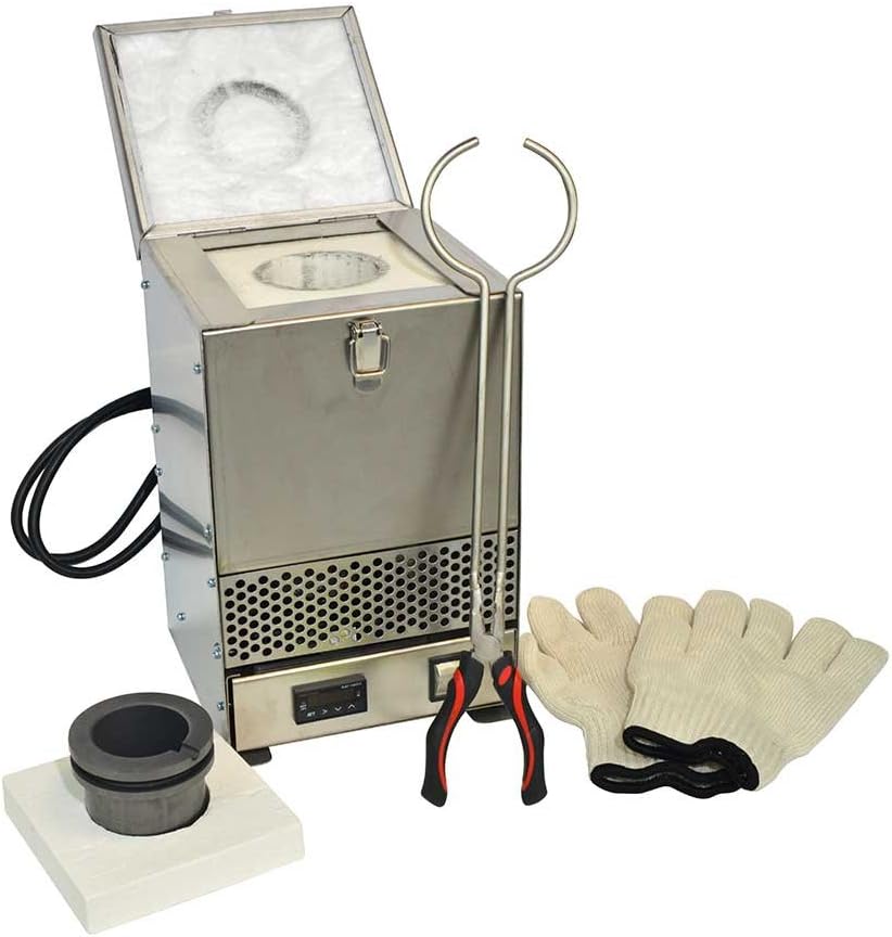 Hardin HD-2343SS Stainless Steel Tabletop Melting Furnace with 3kg Crucible 110 Volt 1.5KW