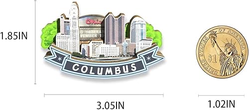 Miniatura 3 de Imán de Colón de los E.E.U.U. Imán del refrigerador de madera 3D hitos de viaje coleccionables recuerdos decoración hecha a mano 2