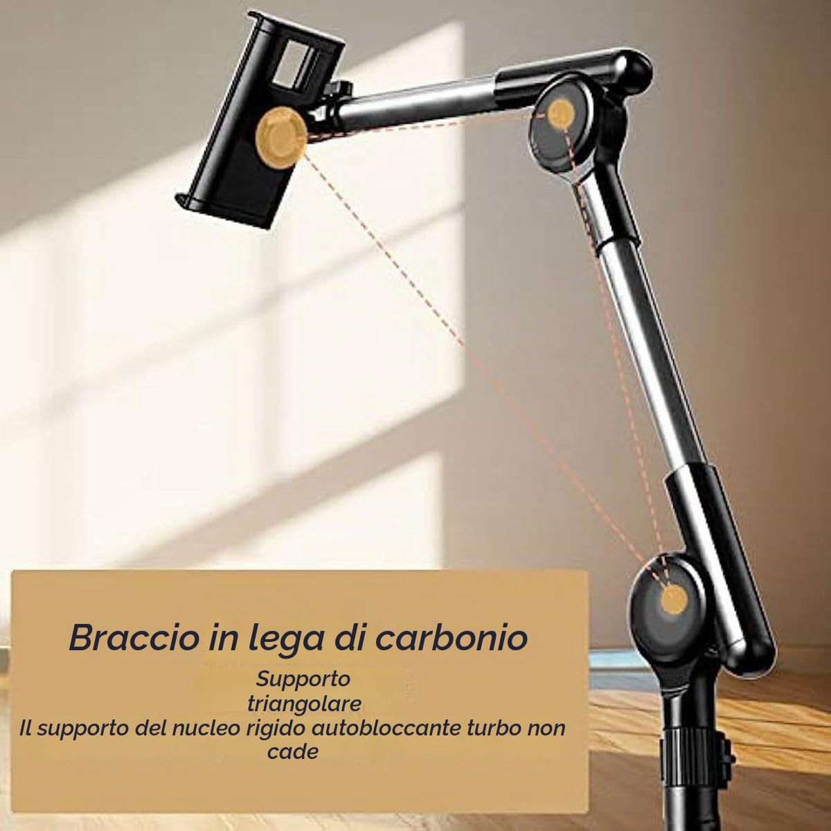 Niumowa Supporto da pavimento per tablet girevole 360° regolabile in altezza compatibile 11,9-33 cm Kindle 160 cm lega