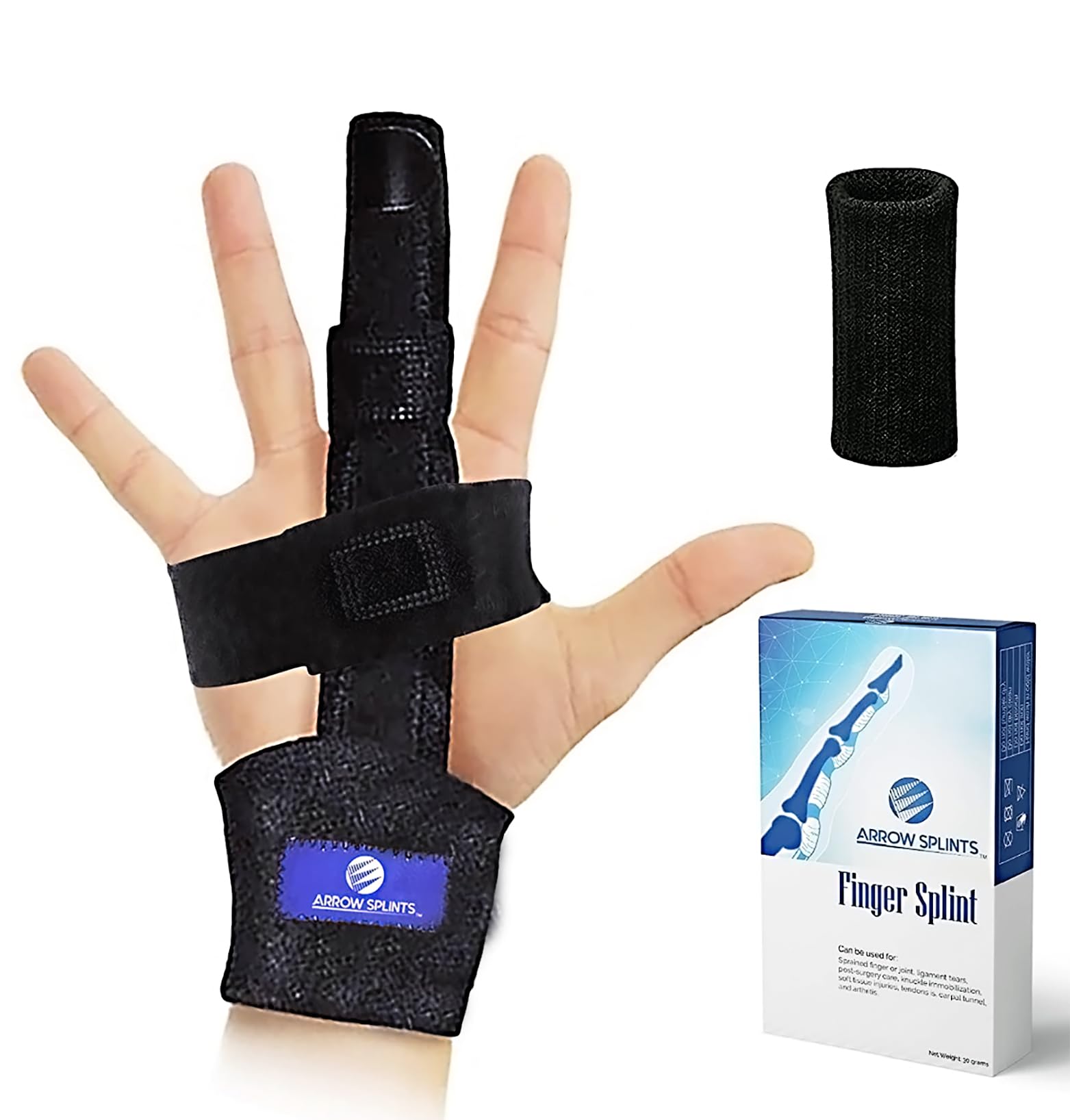 Trigger Finger Splint | Mallet Finger Brace, Fractured or Broken Finger Straightener, Arthritis & Tendonitis Pain Relief - Immobilization Support for Index, Pinky, Ring, & Middle Finger