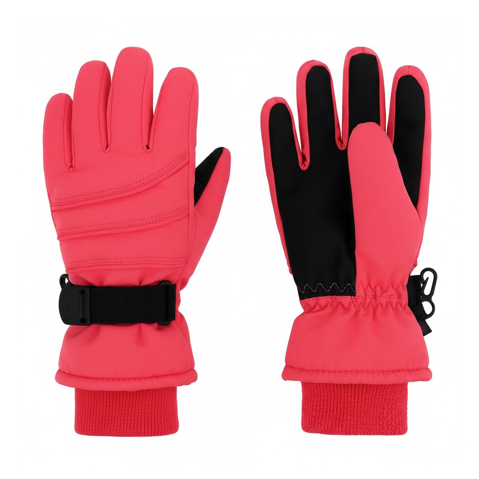 Duoyeree Kids Winter Gloves, Waterproof 5-Finger Ski Gloves 4-13Y
