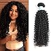 BLY 7A Mongolian Virgin Kinky Curly Human Hair Bundles Extensions 3 Bundles Unprocessed Curly Weave Natural Black Hair(12 14 16inch)