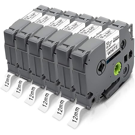 6 Nastri Per Etichette Brother 12mm X 8m - Compatibili TZe Serie | Nero Su Multicolore - Foto 3