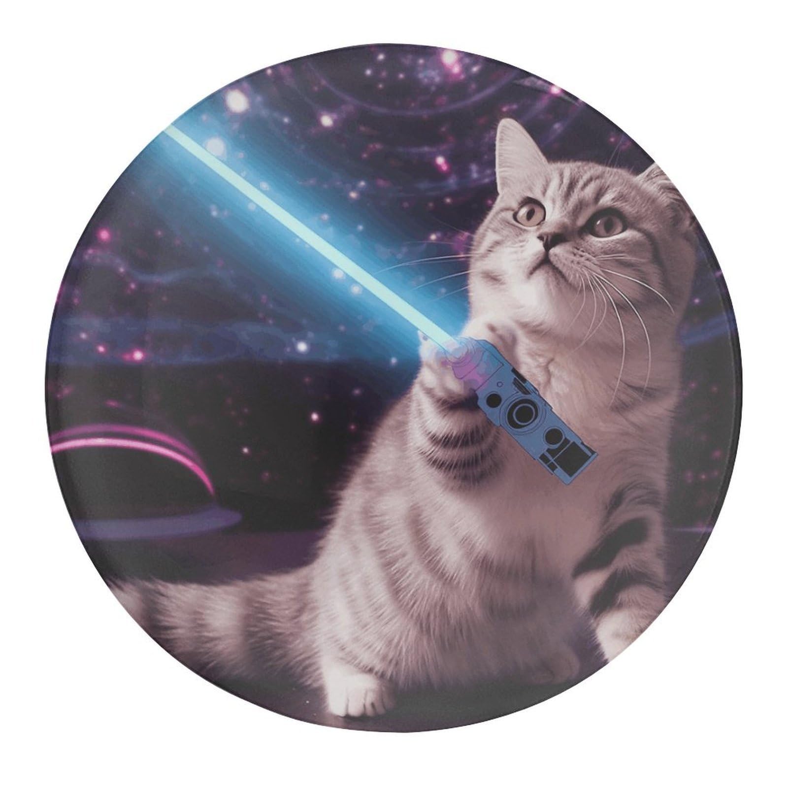 Fekiloot Style Space Laser Cat Refrigerator Magnet Fridge Magnet4 Pcs