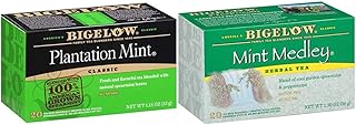 Bigelow Tea Perfectly Mint Black Tea (Pack of 6) and Mint Medley Herbal Tea (Pack of 6)