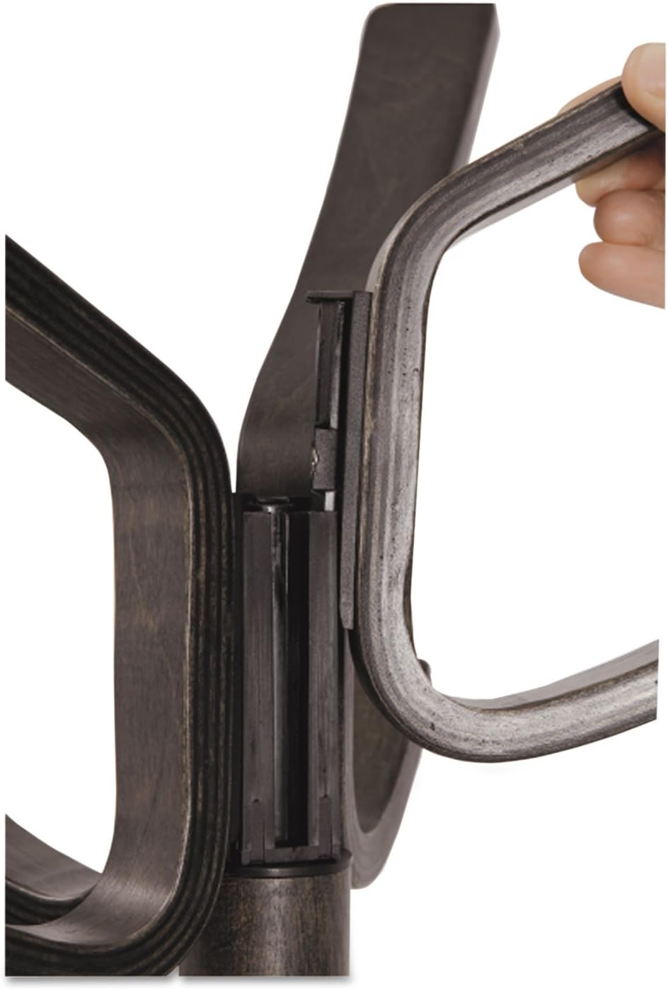 Alba - Floor Coat Rack Stand - 5 Double Pegs - Clothes - Umbrella and Accessory Holder - Stable Weighted Base - Easy Assembly - Wood - Espresso Brown - PMCAFE