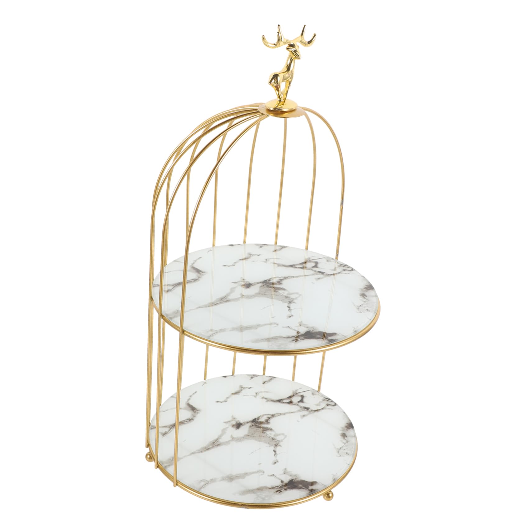Cabilock Tea-Party-servierplatte Dekorativer Vogelkäfig Vogelkäfig-ausstellungsständer Schminktisch Cupcake-ständer Blutzuckermessgerät Etagere Für Cupcakes Schreibtisch Eisen Veranstalter