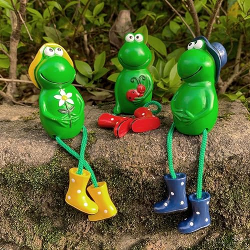 Figura decorativa de rana para jardín en resina