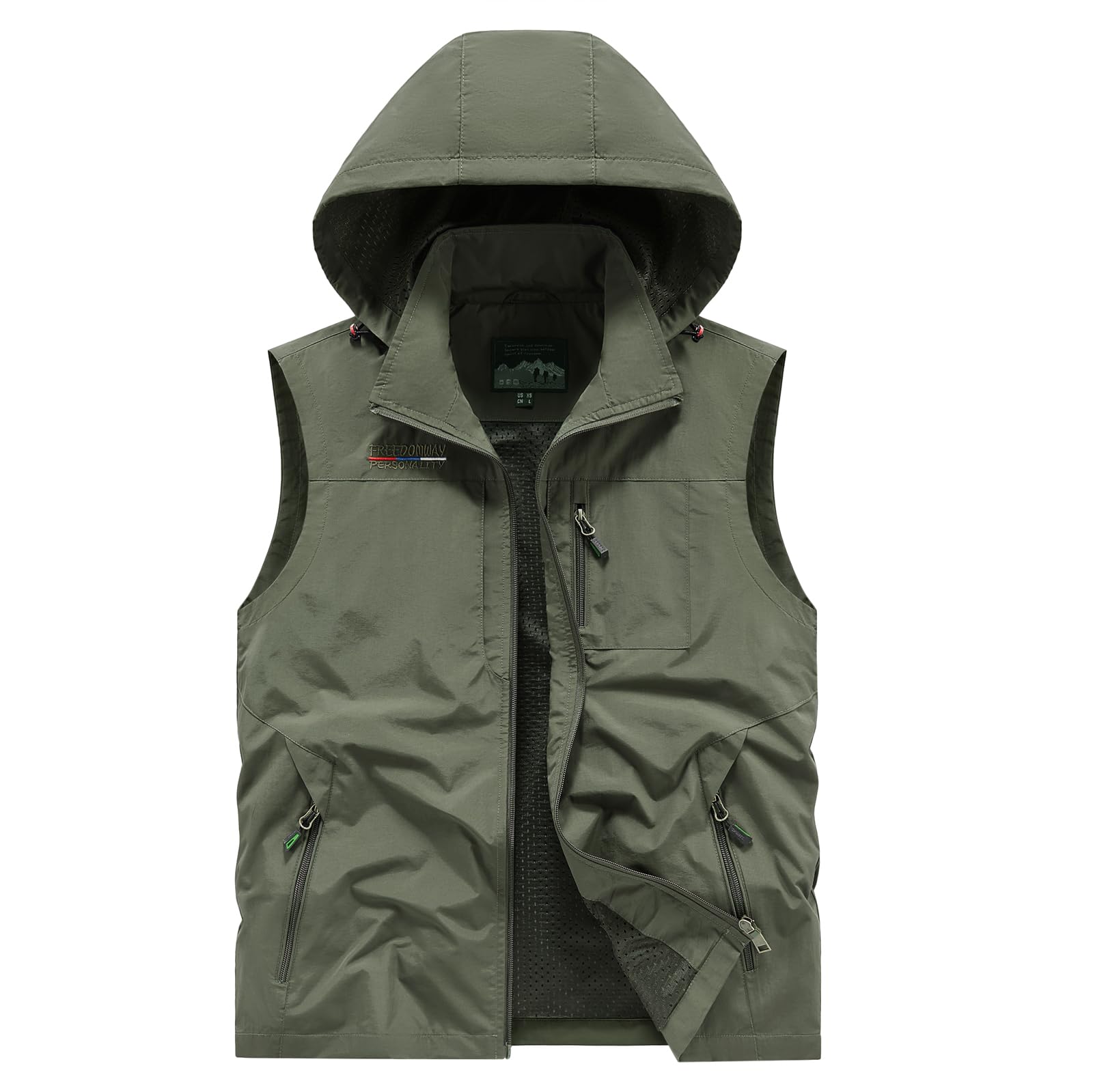 Lightweight Outdoor Vest Jacket for Men, Windbreaker for Golf, Safari, Travel, Fishing, Hiking