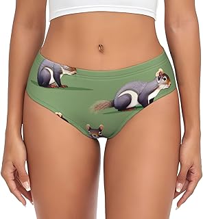Ropa interior de cintura alta con estampado de ardilla roja para mujer, ropa interior suave, súper elástica, bragas de cobertura completa