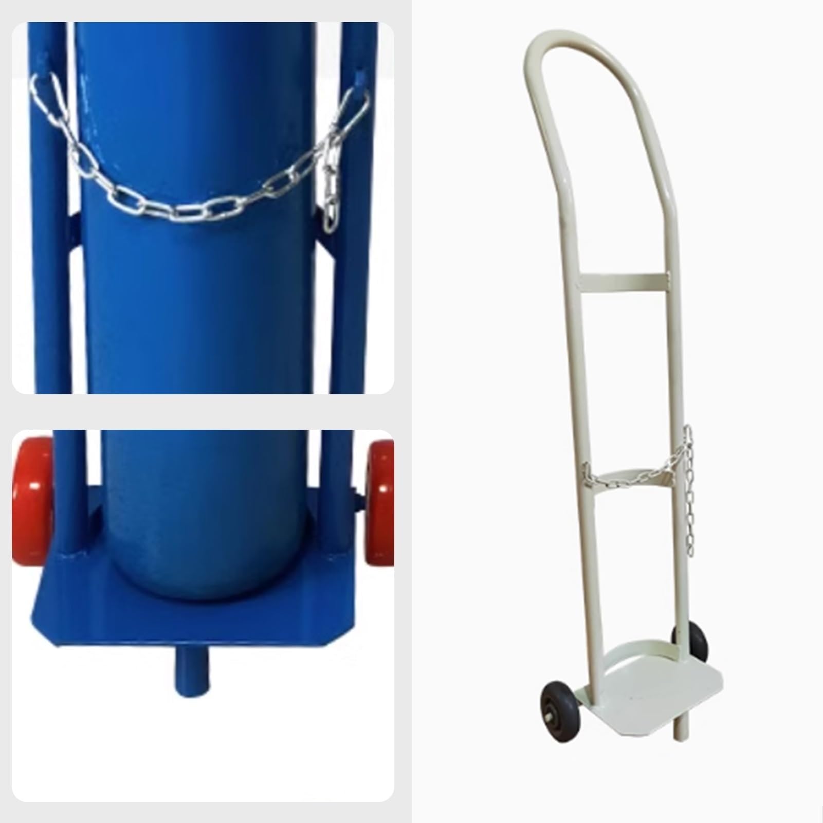 GLJTUO Oxygen Tank Cylinder Cart Holder, Oxygen Tank Cart With Chains Multicolor 95-110cm,White-95cm/37.4in