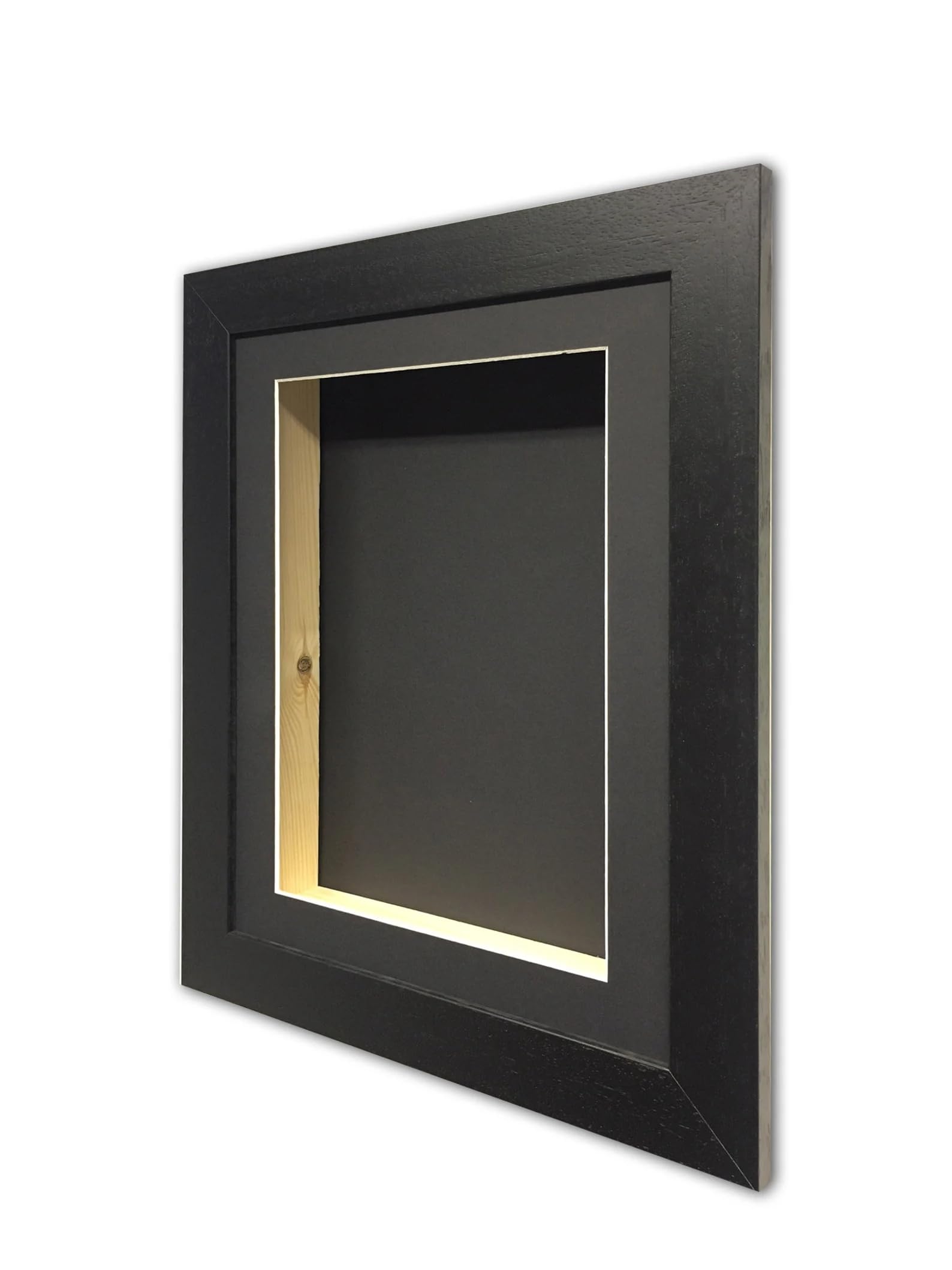 Shadow Box Frame - 2 Inch Deep 3D Keepsake Display Case | Memorabilia, Medals & Photo Display | Black Mount